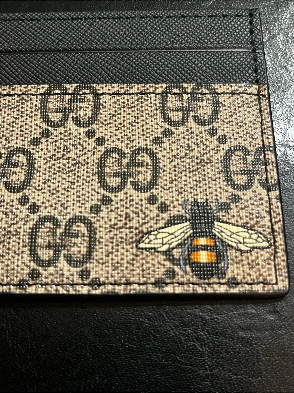 Double G Designer Bumble Bee Signature Monogram Card Wallet